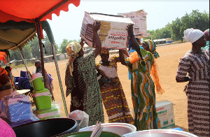 Some women beneficiaries at the exhibition